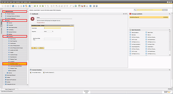 SAP Business One 9.0: Setting Up Inventory Cycles