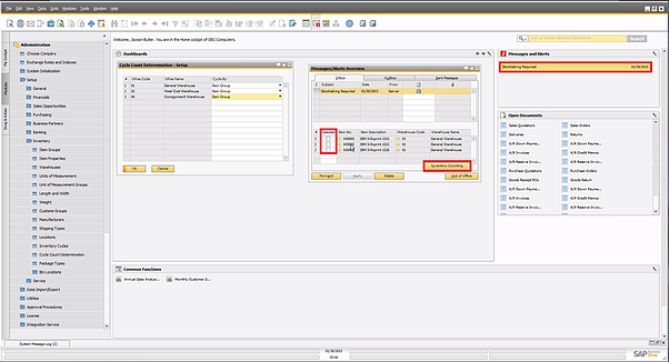 SAP Business One 9.0: Inventory Counting Alerts