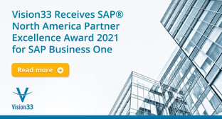 Vision33 Receives SAP® North America Partner Excellence Award 2021 for SAP Business One