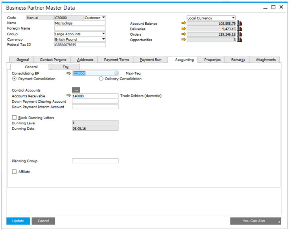 How to consolidate vendor or customer information in SAP Business One