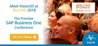 Meet Vision33 at Biz.ONE 2018, the Premier SAP Business One Conference